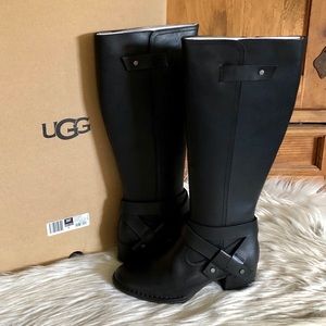 ❗️SOLD❗️ NWT UGG BLACK LEATHER TALL BANDARA BOOTS SIZE 5.5